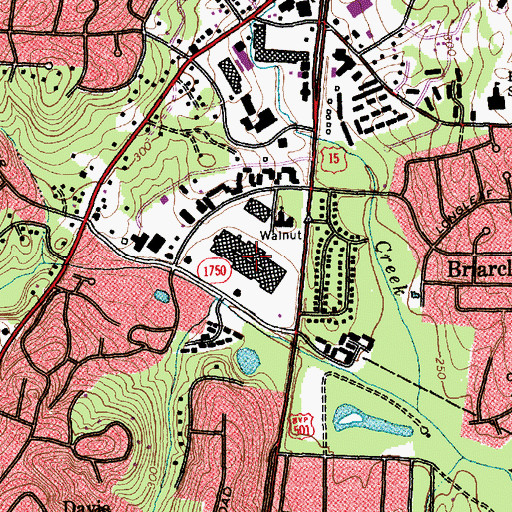 Topographic Map of Chapel Hill Police Department Substation, NC