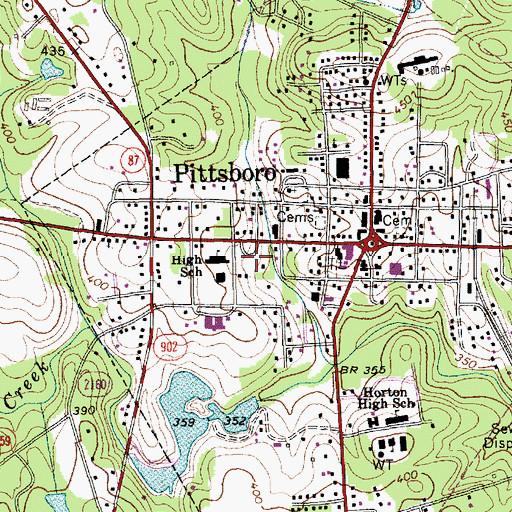 Topographic Map of Chatham County Sheriff's Office, NC