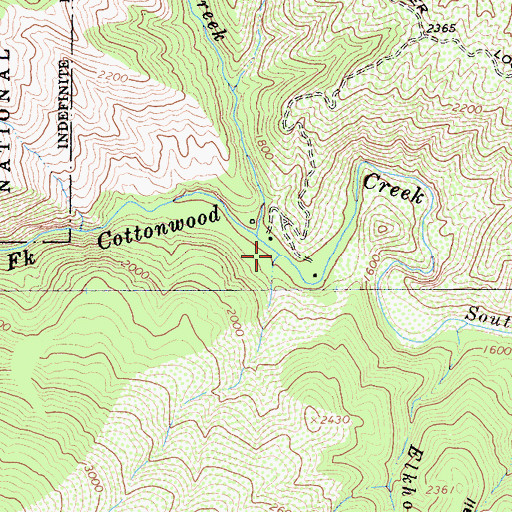 Topographic Map of Shackleford Place, CA