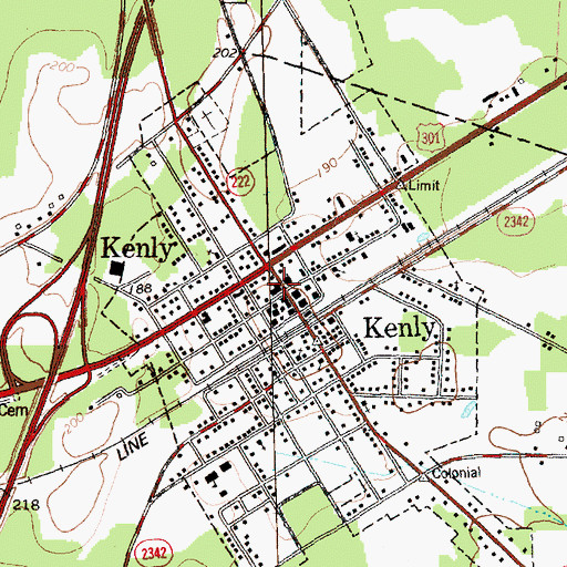 Topographic Map of Kenly Police Department, NC
