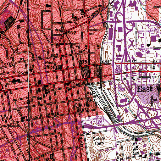 Topographic Map of Forsyth County Sheriff's Office, NC