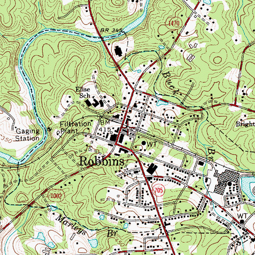 Topographic Map of Robbins Police Department, NC