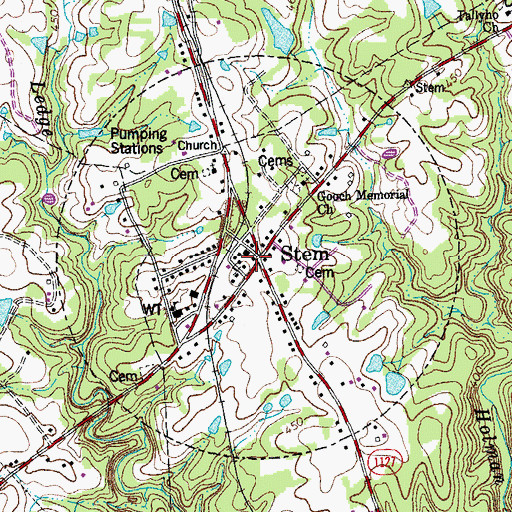 Topographic Map of Stem Police Department, NC