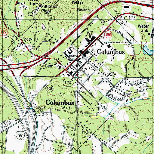 Topographic Map of Columbus Police Department, NC