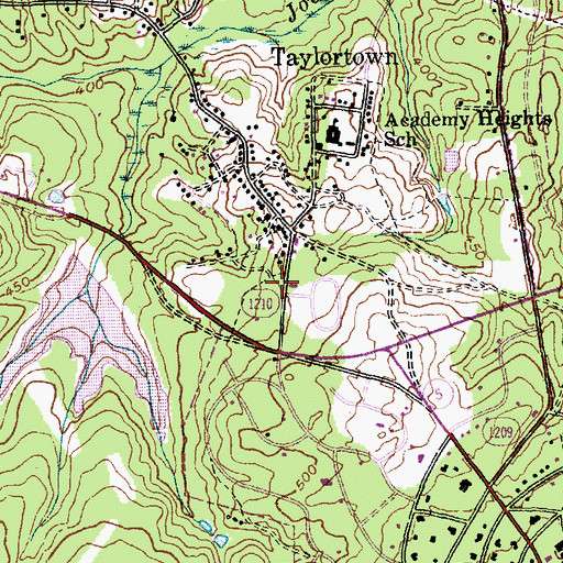 Topographic Map of Taylortown Police Department, NC