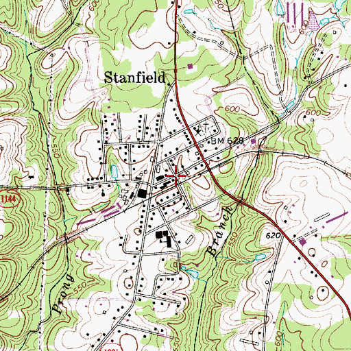 Topographic Map of Stanfield Police Department, NC