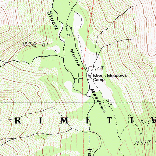 Topographic Map of Morris Meadows, CA