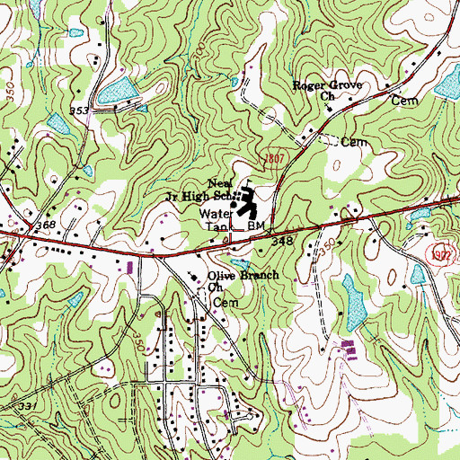 Topographic Map of Durham County Sheriff's Office - East Station, NC