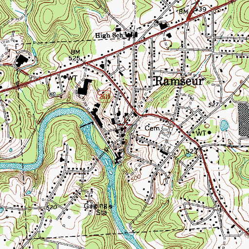 Topographic Map of Ramseur Police Department, NC