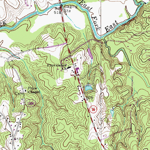 Topographic Map of Waxhaw Police Department, NC
