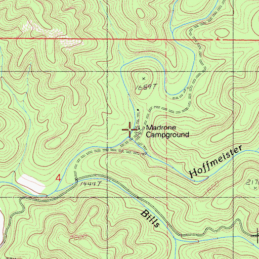 Topographic Map of Madrone Campground, CA