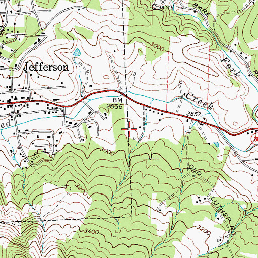 Topographic Map of Ashe County Sheriff's Office, NC