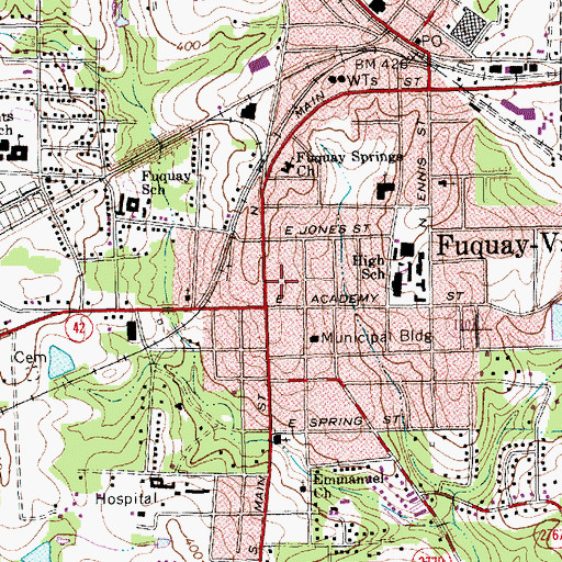 Topographic Map of Fuquay Varina Police Department, NC