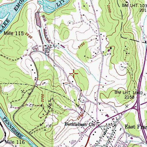 Topographic Map of Macon County Sheriff's Office, NC
