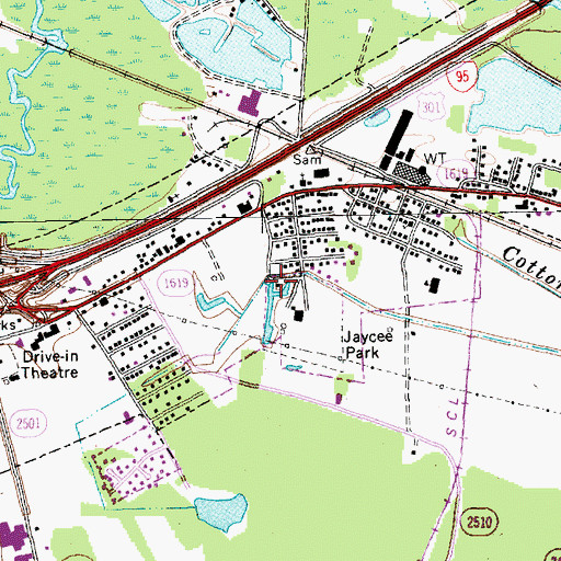 Topographic Map of Lumberton Police Department West Substation, NC