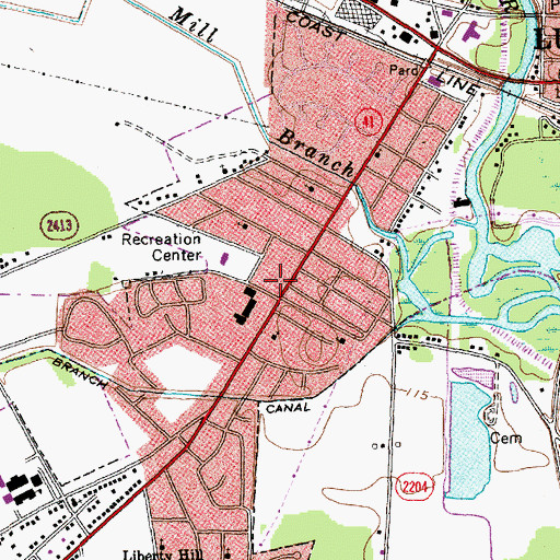 Topographic Map of Lumberton Police Department South Substation, NC