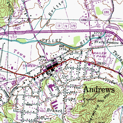 Topographic Map of Andrews Police Department, NC