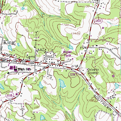 Topographic Map of North Carolina State Highway Patrol Troop E District 5, NC