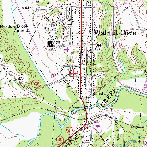 Topographic Map of County Sheriff's Office Substation, NC