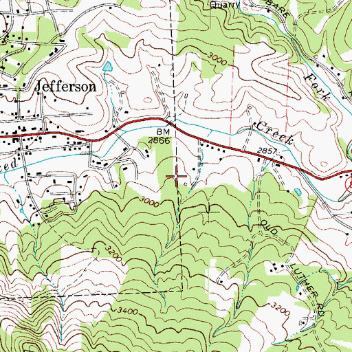 Topographic Map of Ashe County Detention Center, NC