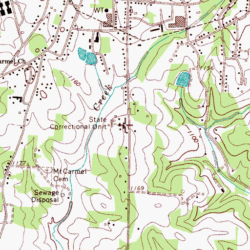 Topographic Map of Alexander Juvenile Detention Center, NC