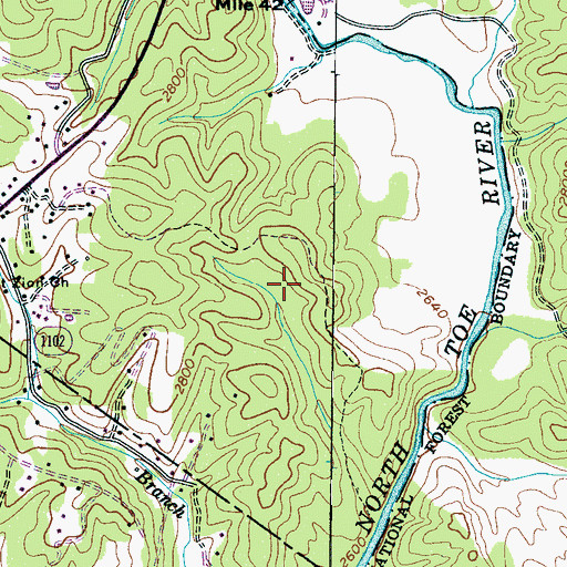 Topographic Map of Mountain View Correctional Institution, NC