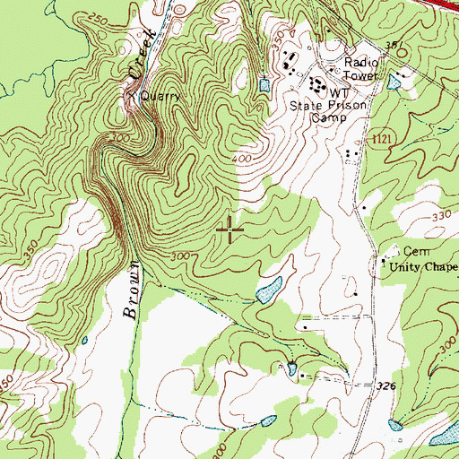 Topographic Map of Lanesboro Correctional Institution, NC
