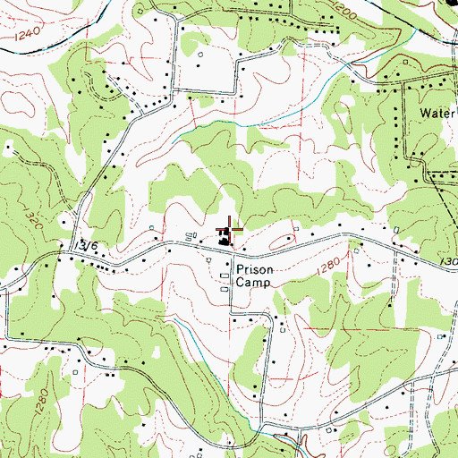 Topographic Map of Caldwell Correctional Center, NC