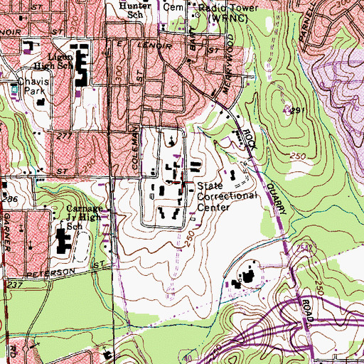 Topographic Map of North Carolina Correctional Institution for Women, NC