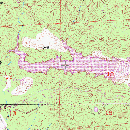 Topographic Map of Spring Creek Reservoir, CA