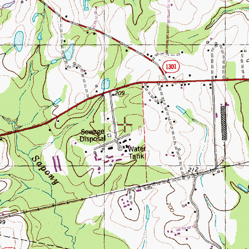 Topographic Map of Nash Correctional Institution, NC
