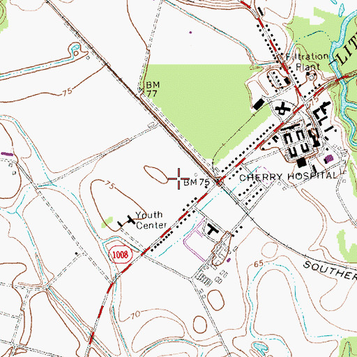 Topographic Map of Neuse Correctional Institution, NC