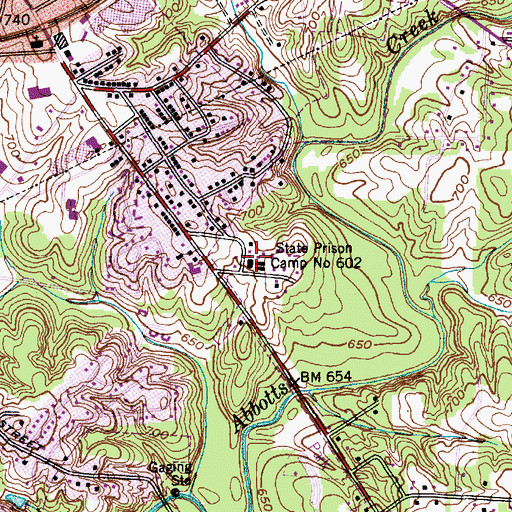 Topographic Map of Davidson Correctional Center, NC
