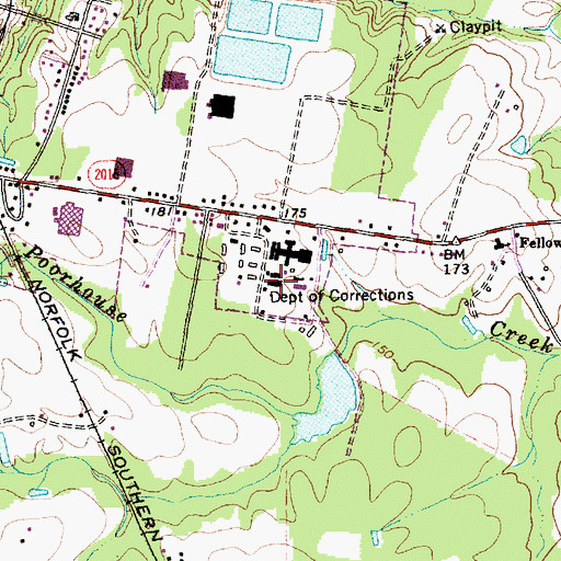 Topographic Map of Harnett Correctional Institution, NC