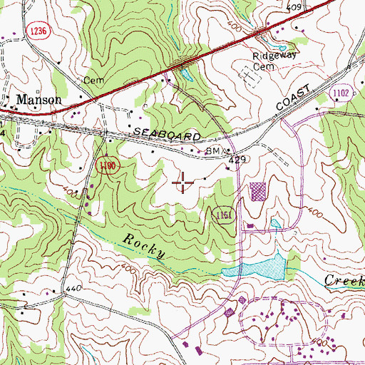 Topographic Map of Warren Correctional Institution, NC