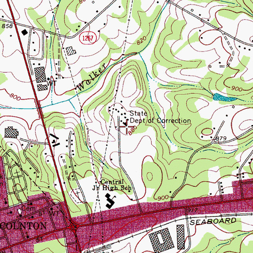 Topographic Map of Lincoln Correctional Center, NC