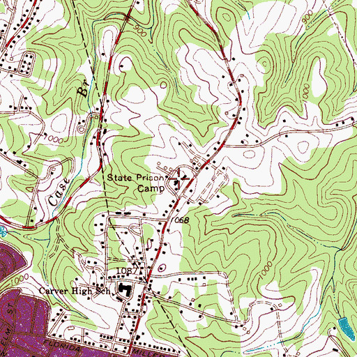 Topographic Map of Rutherford Correctional Center, NC
