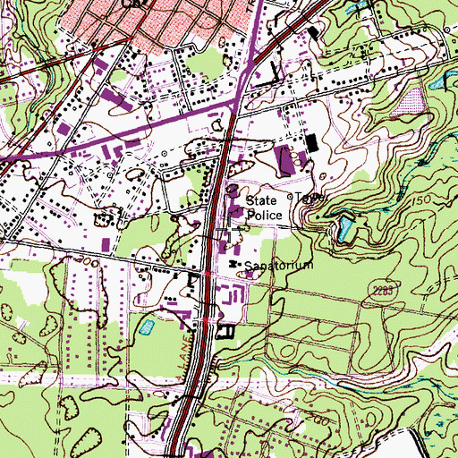 Topographic Map of North Carolina State Highway Patrol Troop B Headquarters, NC