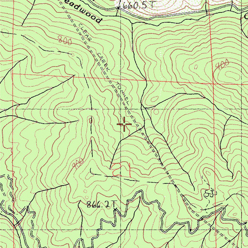 Topographic Map of Clear Creek Tunnel, CA