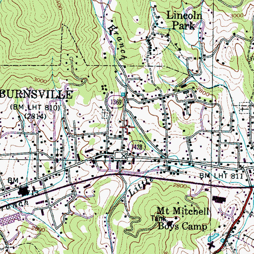 Topographic Map of North Carolina State Highway Patrol Troop G District 1, NC