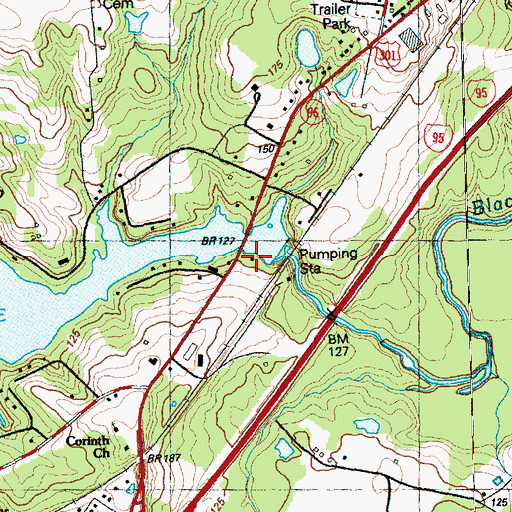 Topographic Map of North Carolina State Highway Patrol Troop C District 6, NC