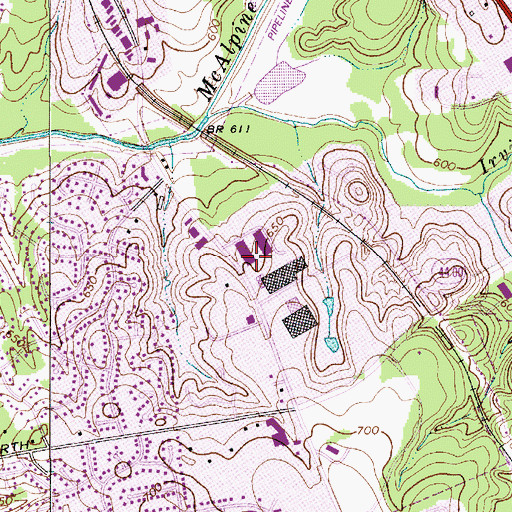 Topographic Map of Charlotte - Mecklenburg Police Department Independence Division, NC