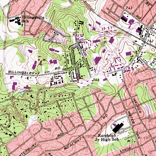 Topographic Map of Charlotte - Mecklenburg Police Department Providence Division, NC