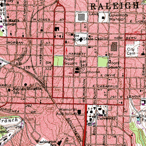 Topographic Map of Wake County Sheriff's Office, NC
