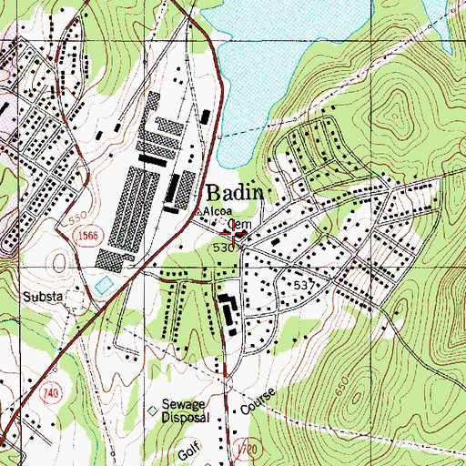 Topographic Map of Badin Police Department, NC