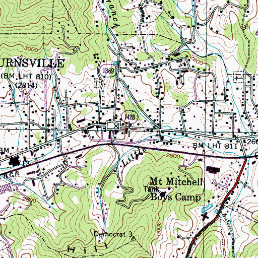 Topographic Map of Yancey County Sheriff's Office, NC