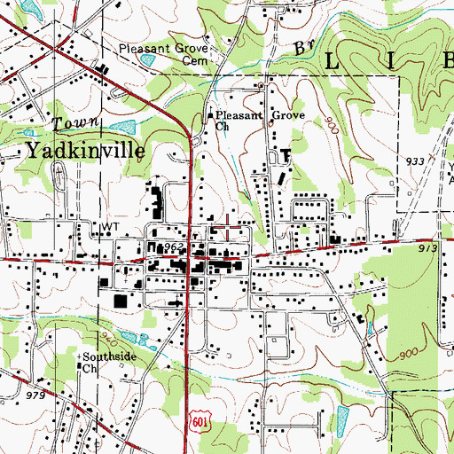 Topographic Map of Yadkin County Sheriff's Office, NC