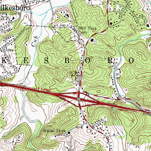 Topographic Map of Wilkes County Sheriff's Office, NC