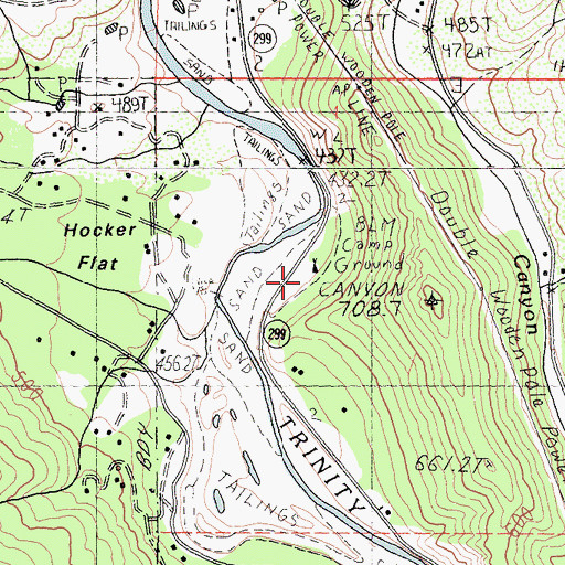 Topographic Map of Junction City Campground, CA