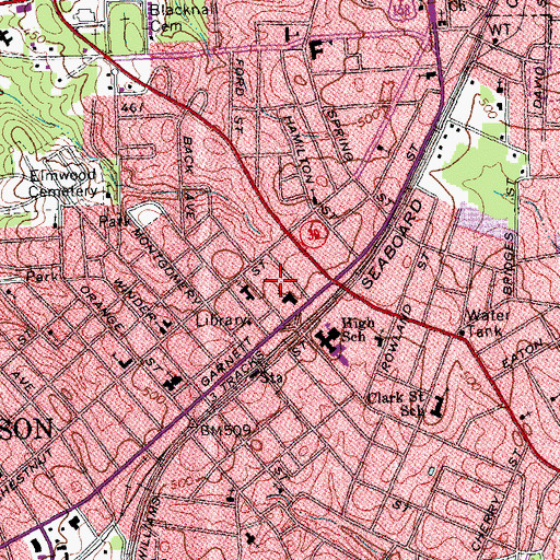 Topographic Map of Vance County Sheriff's Office, NC
